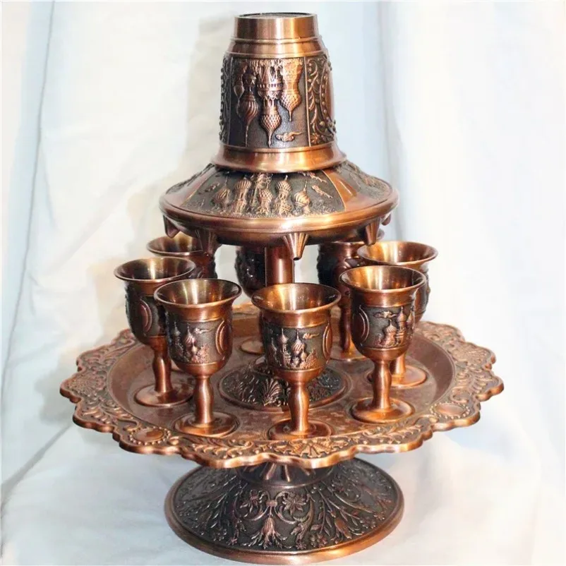 EX574 European Style Red Copper Wine Decanter Handmade Copper Tableware Festival Gift Pakistan Craft