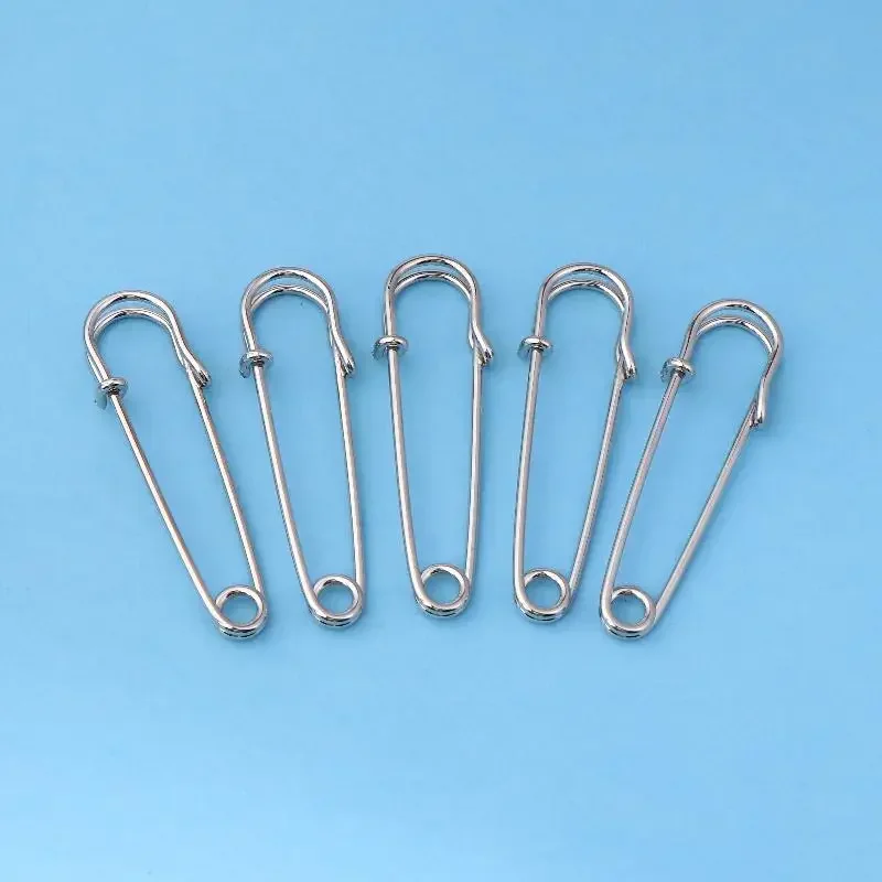 100 قطعة دبابيس أمان فولاذية كبيرة جدًا دبوس أمان كبير عالي التحمل من الفولاذ المقاوم للصدأ دبابيس قفل زنبركية للملابس والحرف اليدوية