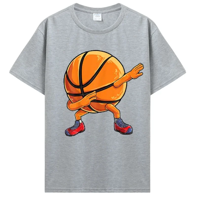 Dabbing Basketball Ball Funny Men Women Sports Player Dab T-Shirt Basketball-Lover Graphic Tee cotton Tops Streetwear Clothing