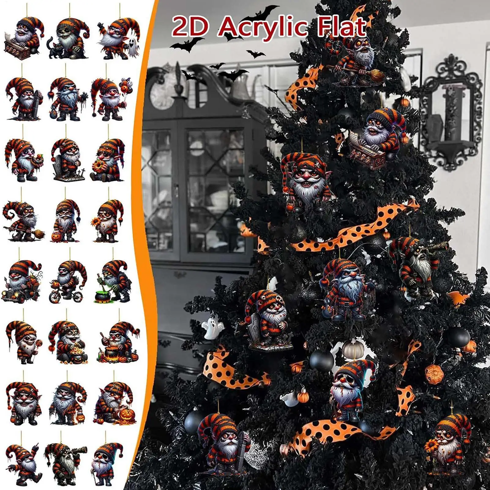 Calendario de cuenta regresiva de Gnomo de Halloween, juguetes de adorno de cuenta atrás para Halloween, figuras de muñecas, decoración para cocina, suministros para fiesta en casa