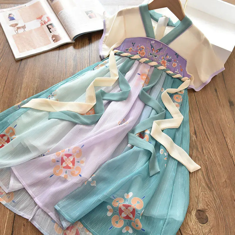 Traditional Chinese Girls Fairy Costume New Year Outfit For Girl Hanfu Dress Children Chinese Style Tang Photography Cosplay