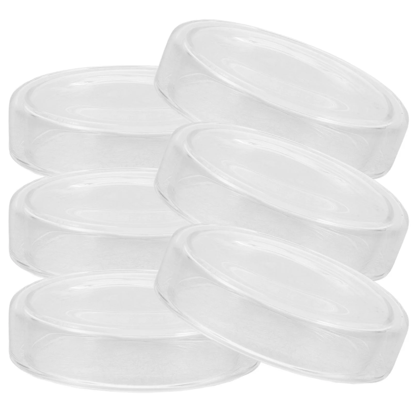 6 Pcs Glass Petri Dish Plates with Lid Chemistry Holder Lab Dishes Laboratory Tray Agar