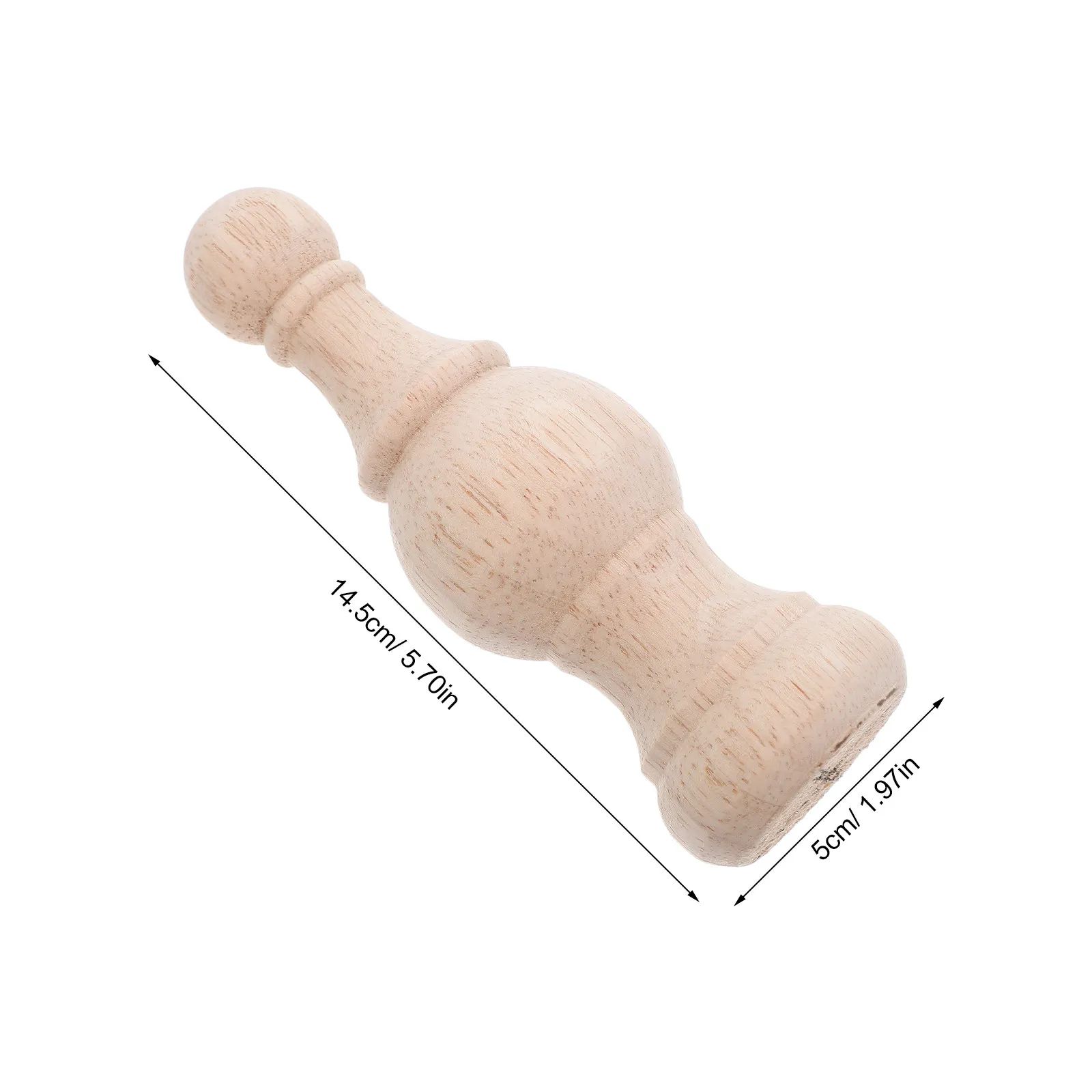 Unfinished Solid Wood Carved Finials for Bed Posts Curtain Rods Staircase Railings Furniture Decor Khaki 5x15cm DIY Wooden Post