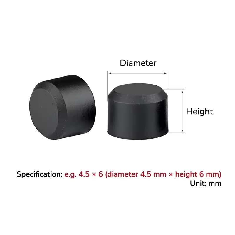 High Temperature Resistant Solid Silicone Rubber Plugs Round Cylindrical Stopper for Hole Cover Sealing Dustproof Anti-Corrosion