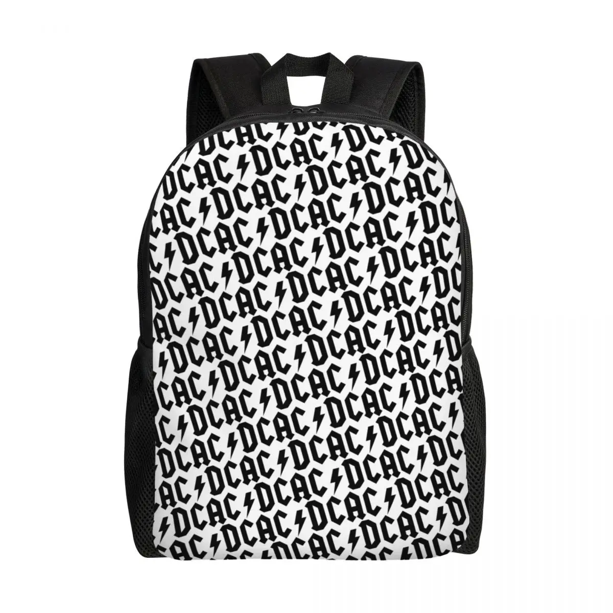 Mochila personalizada con logotipo de AC DC negro con estampado 3D para niñas, niños, banda de Heavy Metal, escuela de música, bolsas de viaje universitarias, mochila para hombres y mujeres