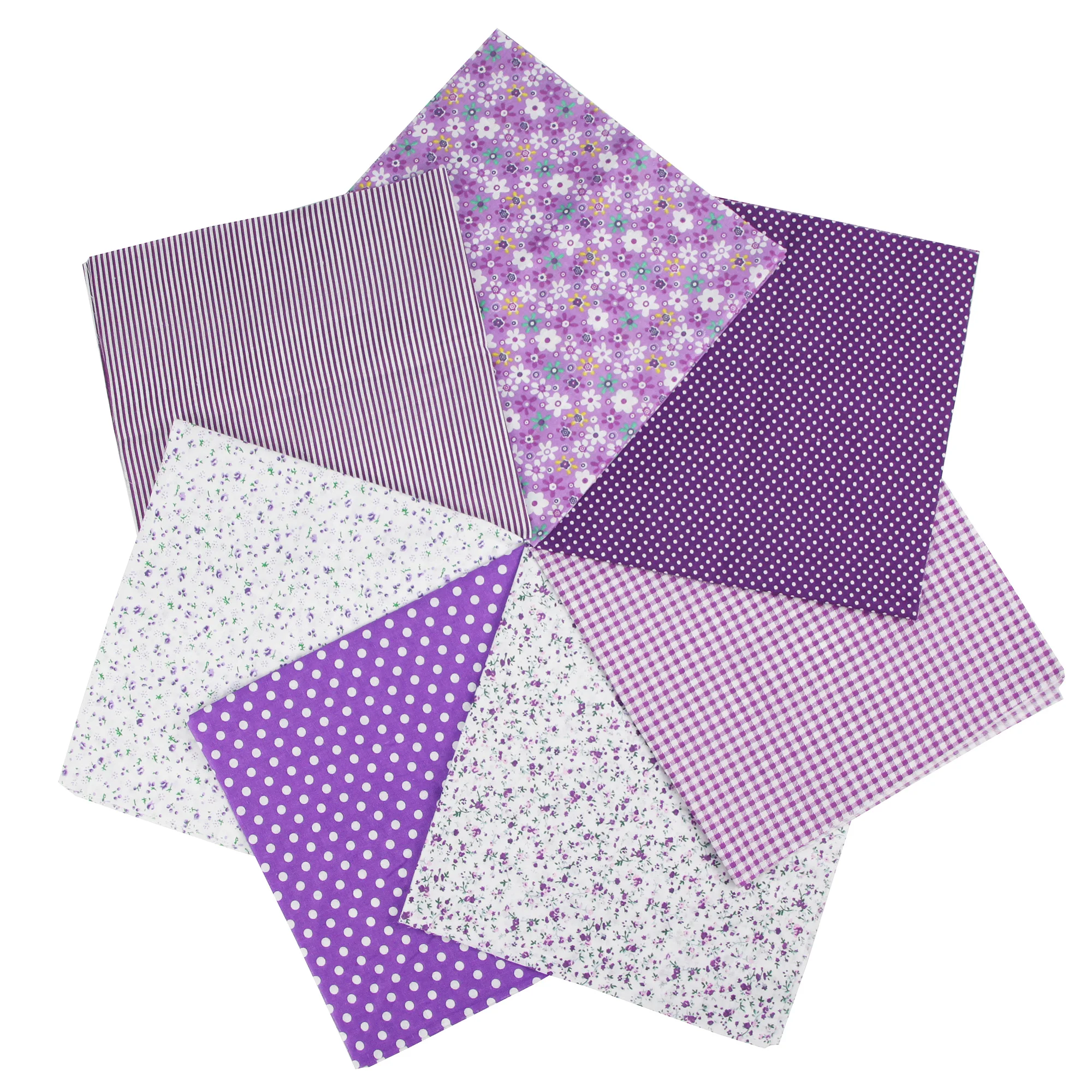 7PCS 25 X 25cm/50 X 50cm Squares Cotton Craft Fabric Cloths for DIY Bundle Patchwork Quilting Sewing Scrapbooking Art Craft