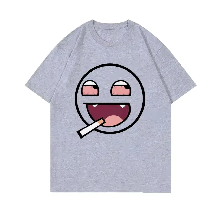 ملحمة الوجه دومو كون مضحك ميمي تي شيرت عادية 100% القطن المتضخم التي شيرت الرجال النساء الصيف س الرقبة موضة عالية الجودة تي شيرت #4