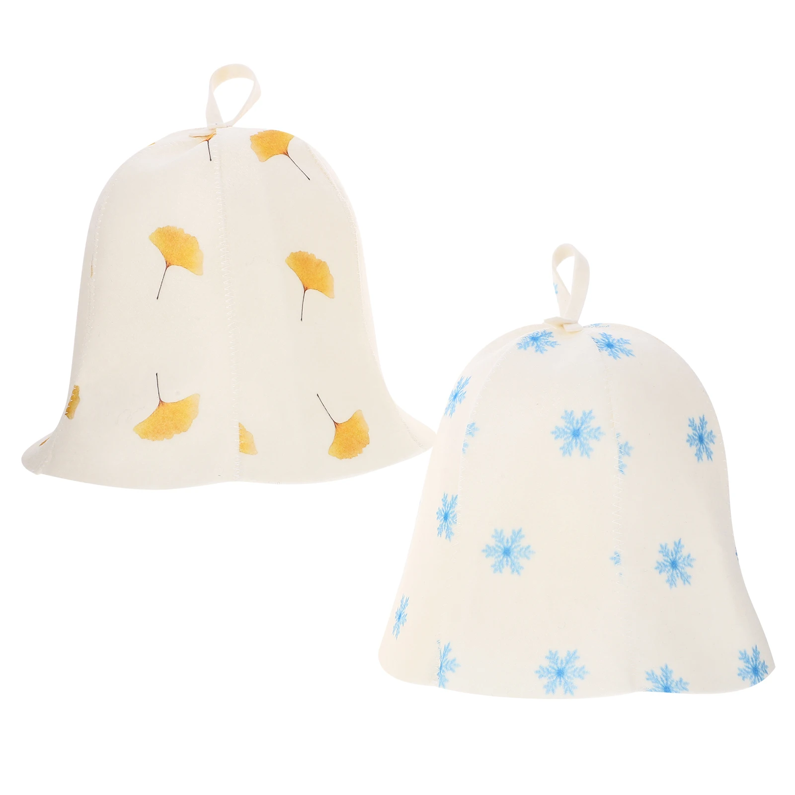 

2Pcs Sauna Hat Felt Bath Cap Quick Dry Spa Accessories Shower Comfort Women Men Snowflake Ginkgo Hair Care Bathroom Items