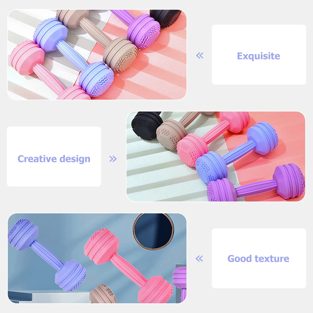 Mordedor de Silicona con Forma de Mancuerna para Bebés, Masajeador de Encías, Textura Suave y Relajante, Reconocimiento de Colores, Sensorial