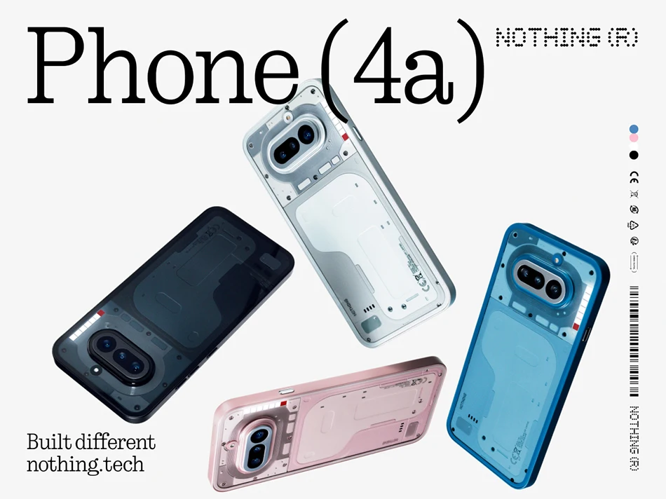 Nothing Phone (4a)Snapdragon 7s Gen 4 6.78-inch flexible AMOLED 5080mAh battery 50 MP IP64 NFC Global version