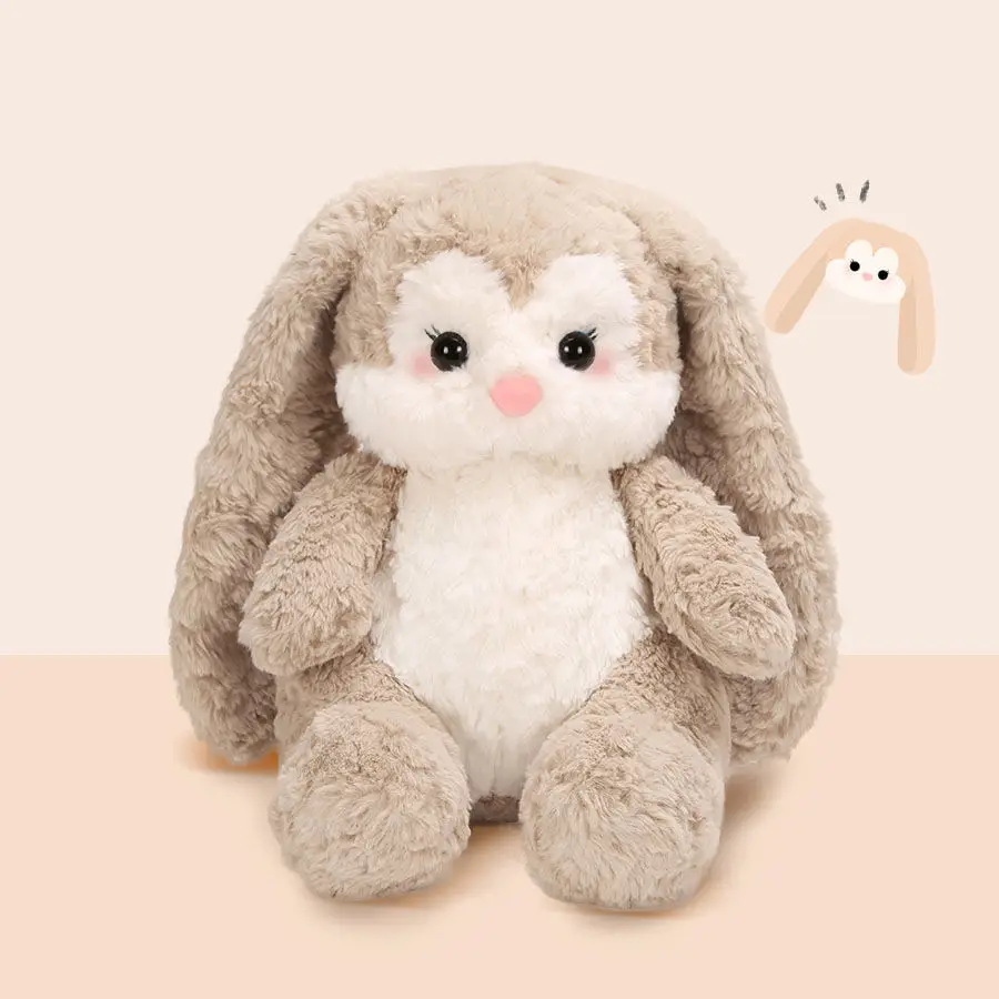 33cm Long Eared Rabbit Plush Toys Pillow Baby Pacify Doll Cartoon Cute Soft Plushie Toys Room Decor Christmas Presents