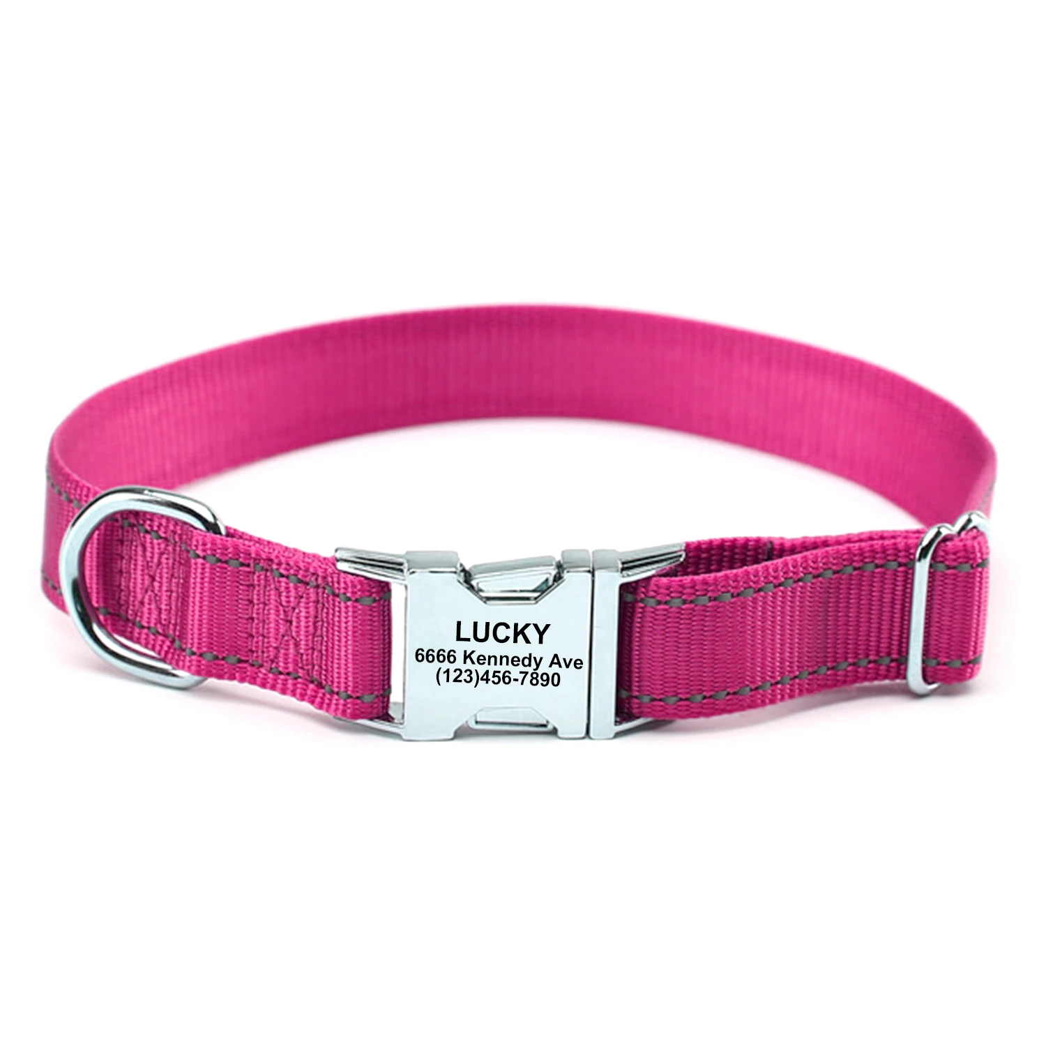 

Reflective Dog Collar, Adjustable Soft Cotton with Safety Metal Buckle Pink Pet Dog Collar Dog Supplies for Small to Large Dogs