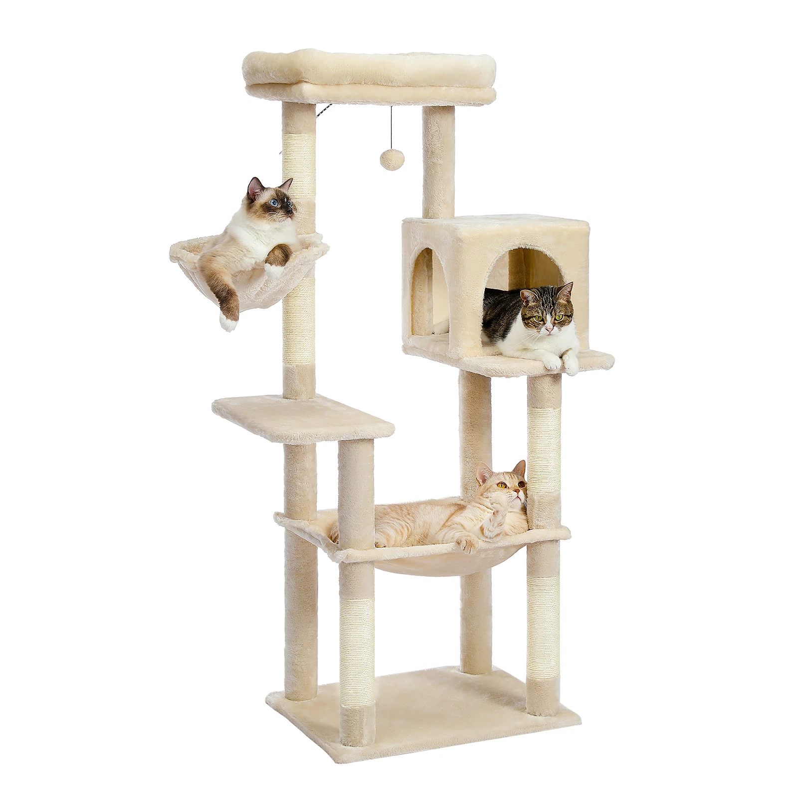 

Large Cat Tree with Scratching Posts Soft Condo Scraper for Cats Multi-Level Cat Tower for Indoor Cat Accessories Pet Cat Toys