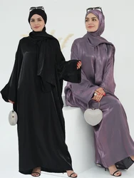 Shimmer Batwing Satin Khimar Abaya Dubai Luxury Muslim Kaftan Dress Palestine Abayas For Women Kebaya Caftan Robe Femme Vestidos