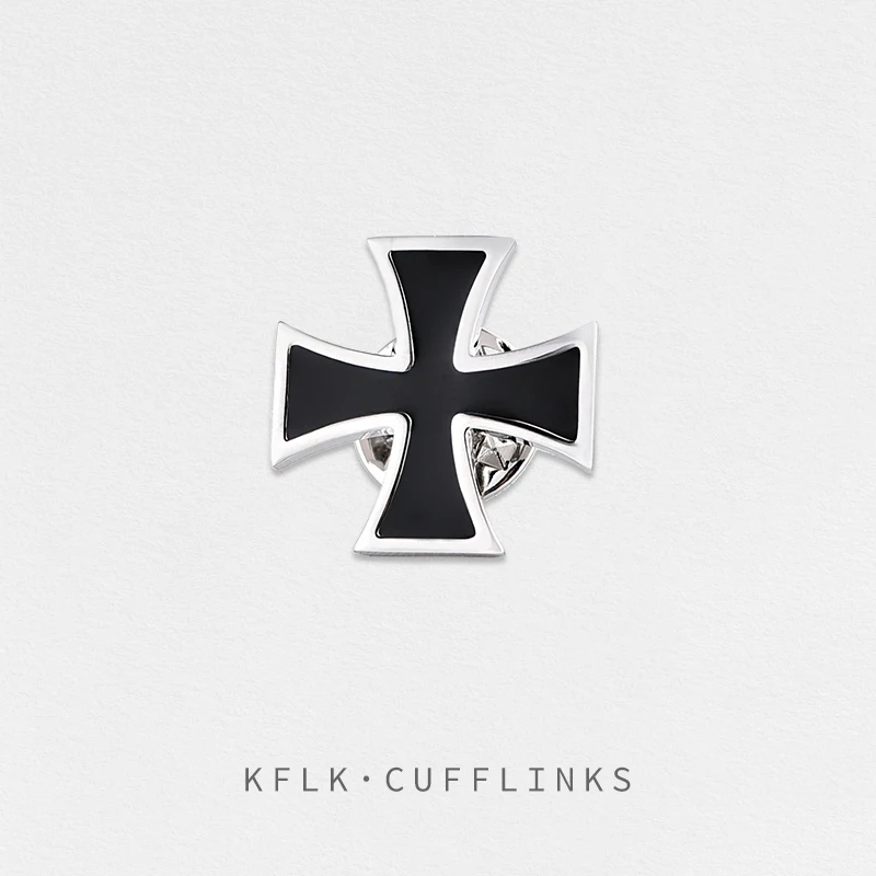 

KFLK Fashion Iron Cross Brooch Pins Exquisite Brand Brooches For Women Mens Costumes Badge Brooch Jewelry Wholesale