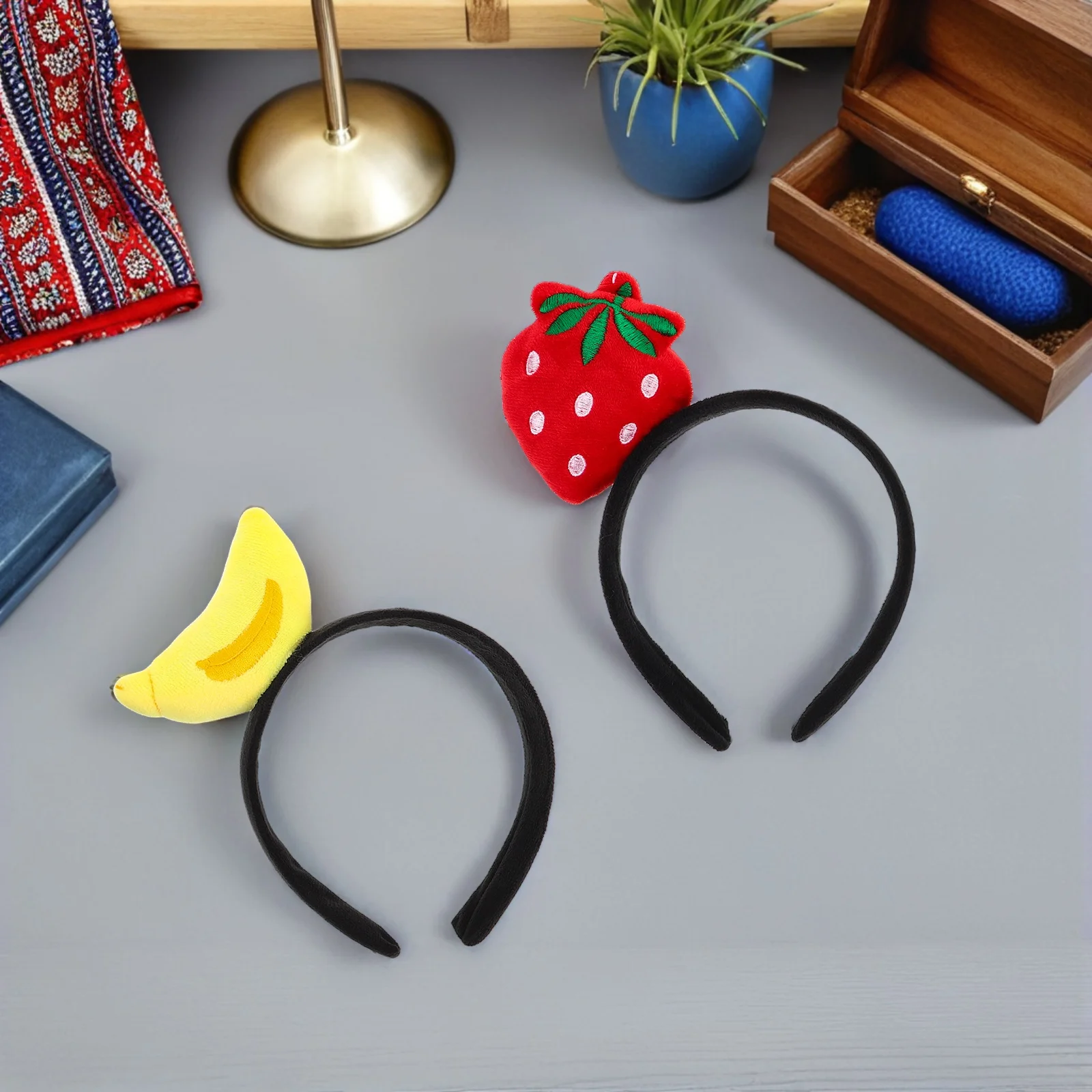 

2pcs Cartoon Fruit Hairbands Soft Lightweight Party Festival Costume Accessories Girls Women Halloween