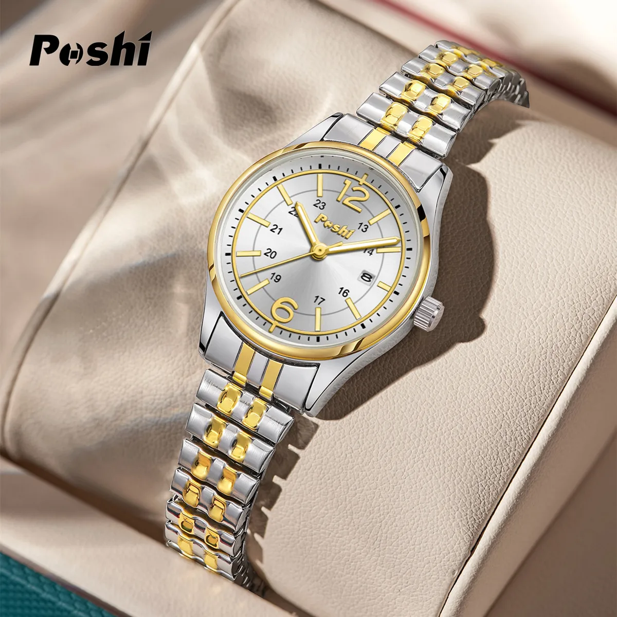 POSHI Women Watches Luxury Fashion Ladies Quartz Watch Original Waterproof Woman Wristwatch with Date Girlfriend Gift 2023