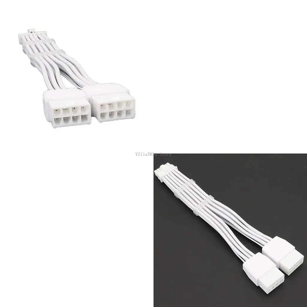 

Кабель графической карты 12VHPWR Двойной от 8PIN до 16PIN (12+4PIN) Расширение графического процессора с стильной белой тисненой
