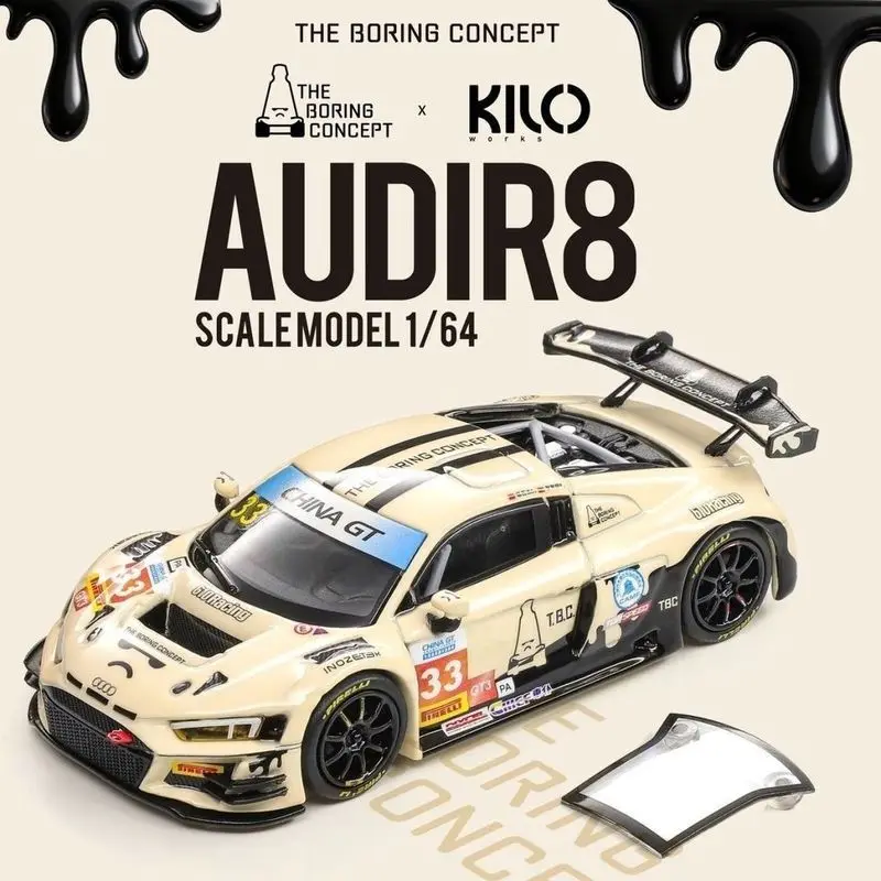 Kilo Works 1/64 Audi R8 GT3 EVO # Modèle de voiture miniature en alliage 33 TBC, jouet de collection pour garçons # peetyeee