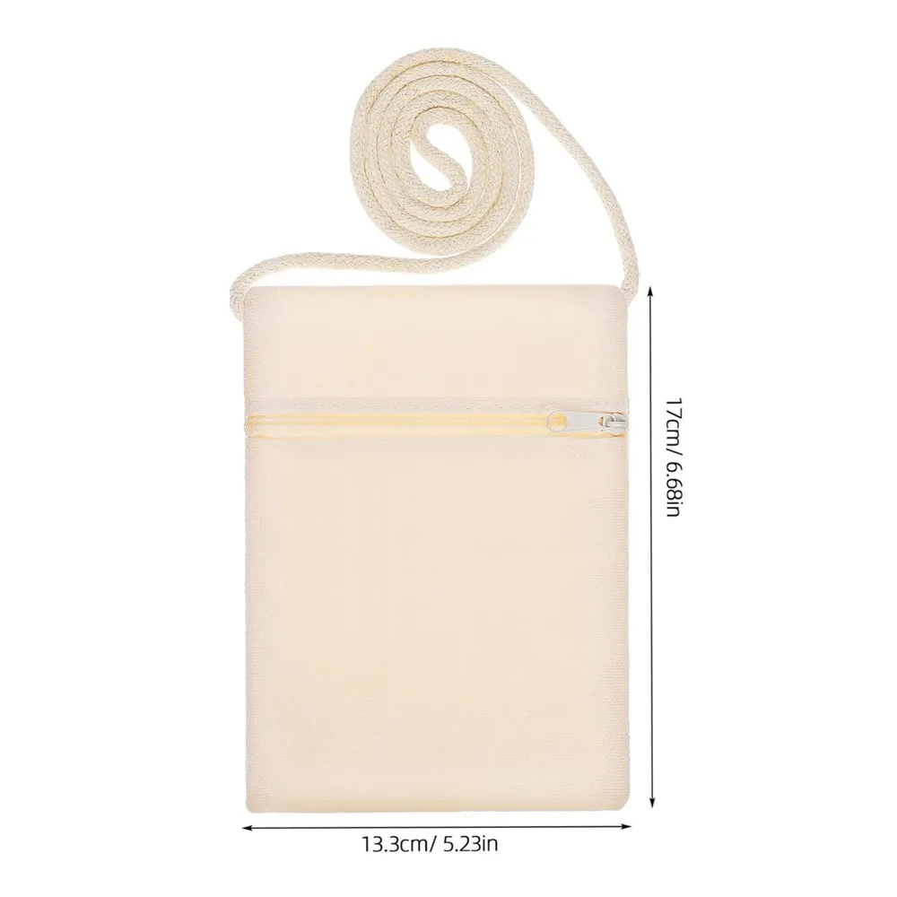 3/6Pcs Blank Canvas Bag Cross Body Bags for DIY Draw Party Gift Zipper Shoulder Bag Kids Purses Painting Craft Fabric Bags