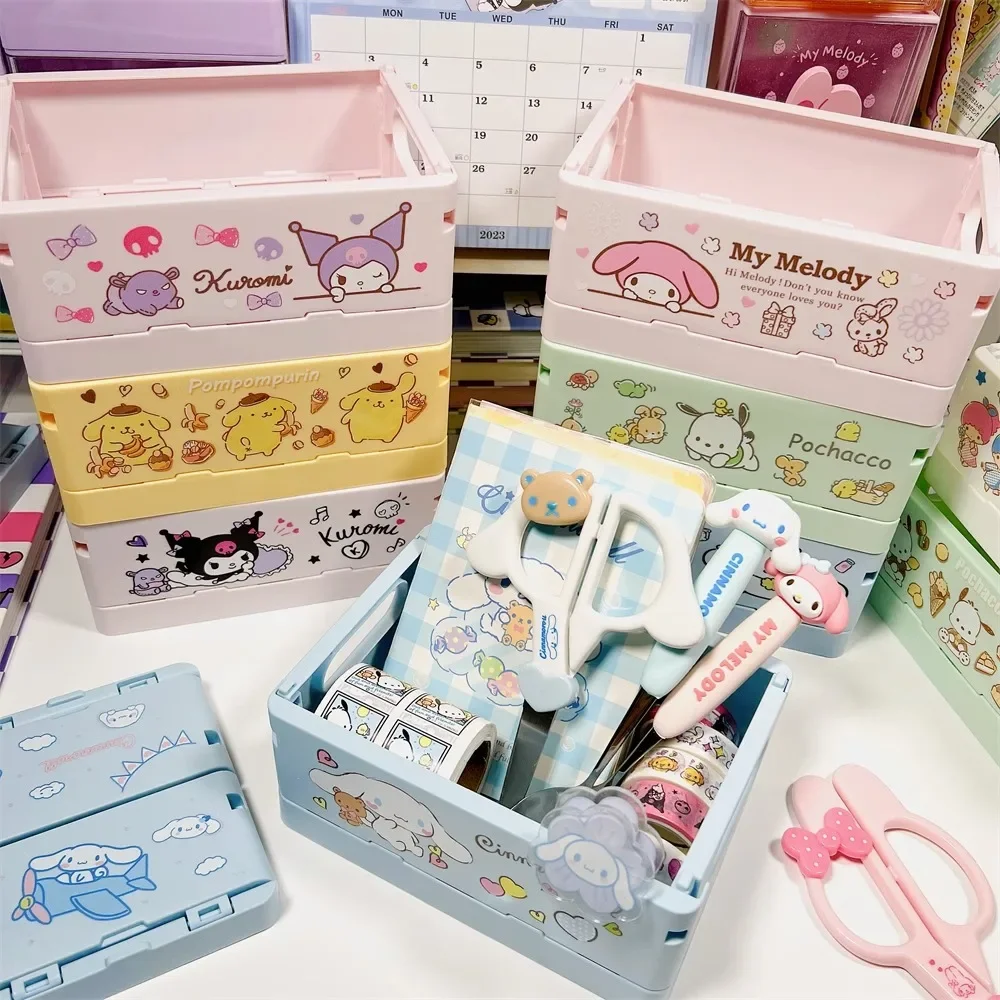 Sanrio Opvouwbare Hoogte Desktop Opbergdoos Kaneel Hond Mini Culomi Briefpapier Sundries Organiseren Doos Cartoon Mand