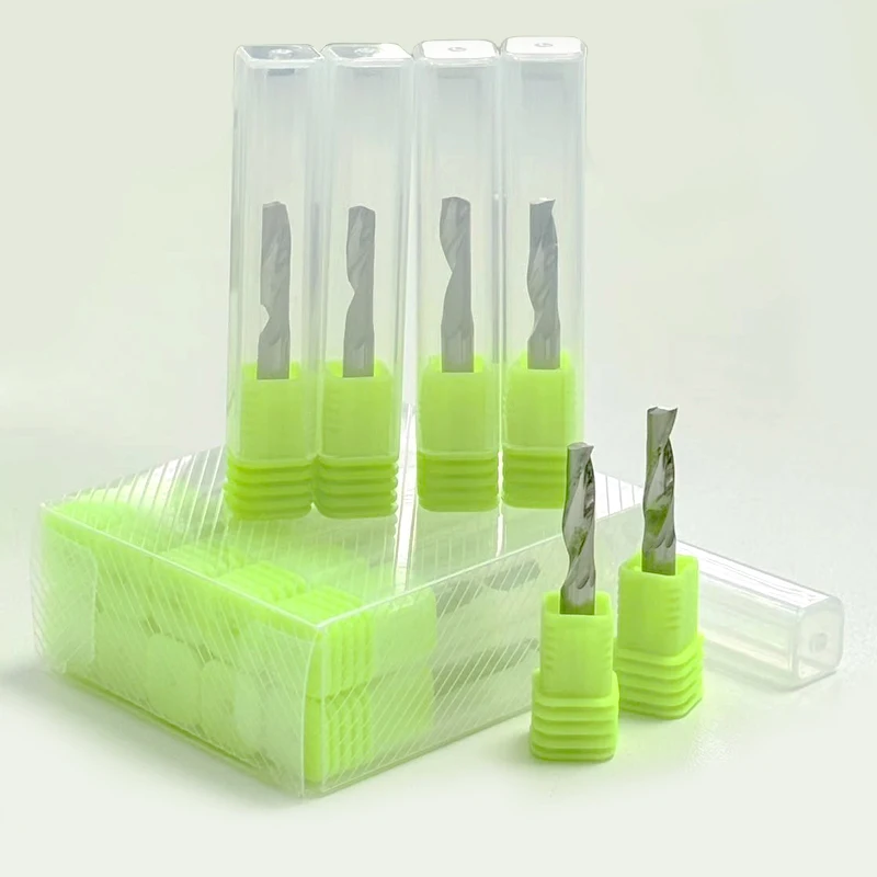 

1 шт. AAAAA 3,175 спиральная концевая фреза с одной канавкой - алюминиевая фреза с ЧПУ, 3D-гравировальная фреза для ACM, акрила, деревообработки