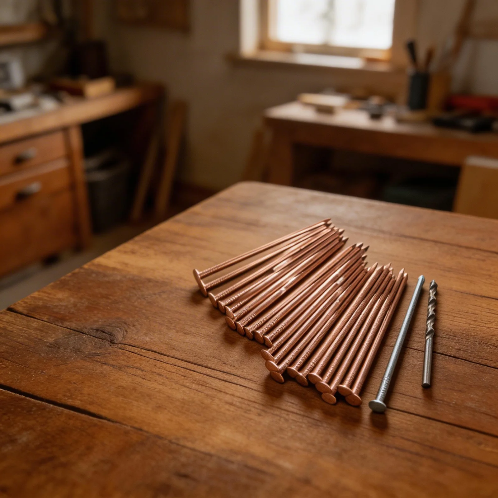 Set of 22 Copper Nails 3 5 Inch with Drill Bit and Stainless Steel Nail for Tree for root and Stump Removal Applications