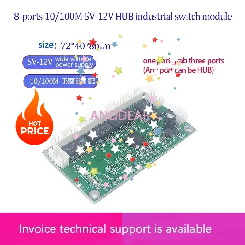 HUB TAP 8 port ethernet TAP 100mbps network switch Mirroring and being mirrored Capture packets capture data broadcast packets