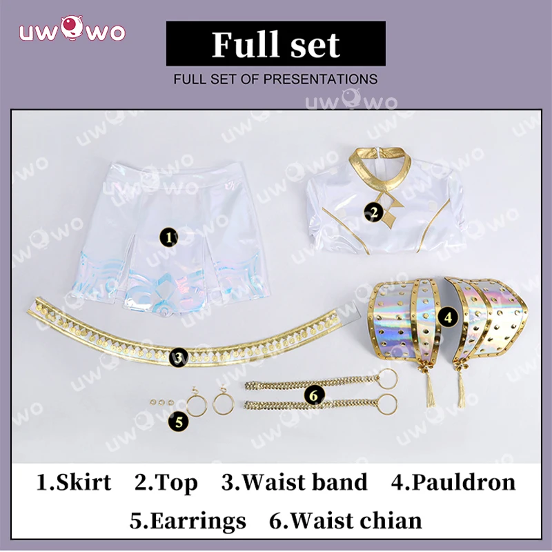 UWOWO Zoey Cosplay Collab Series: Kpop Huntrix Zoey Biały Holograficzny Kostium Cosplay na Występ XS-3XL Kostium na Halloween