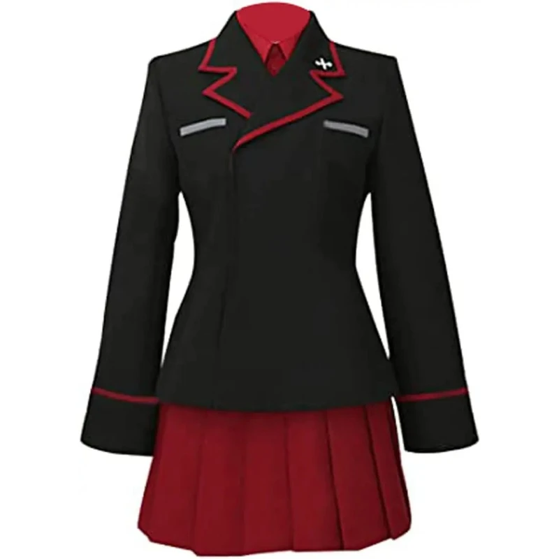 

Fulujiacos Anime Girls Und Panzer Maho Nishizumi Cosplay Costume with Hat Uniform Women Dress Customize