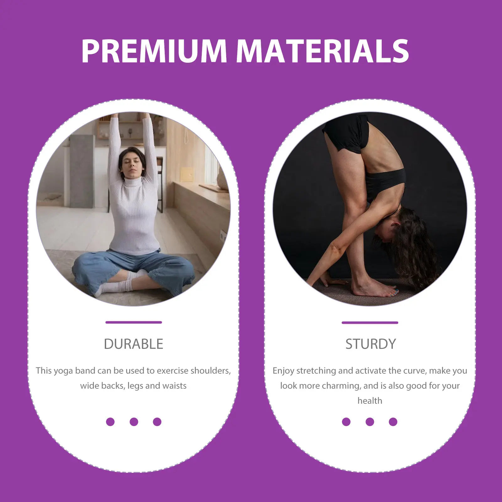 

2Pcs Multi Function Yoga Assist Band Premium Stretch Resistance Strap for Daily Stretching Warm Up Sports Training and Body