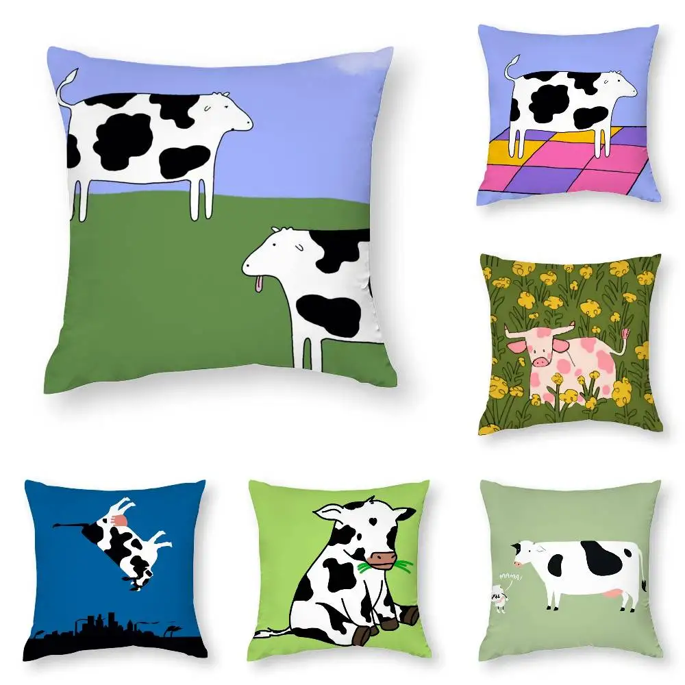 

Cow Cartoon Pillow Case 3D Print Polyester Fiber 40*40cm Home Sofa Throw Decoration Festival Gift