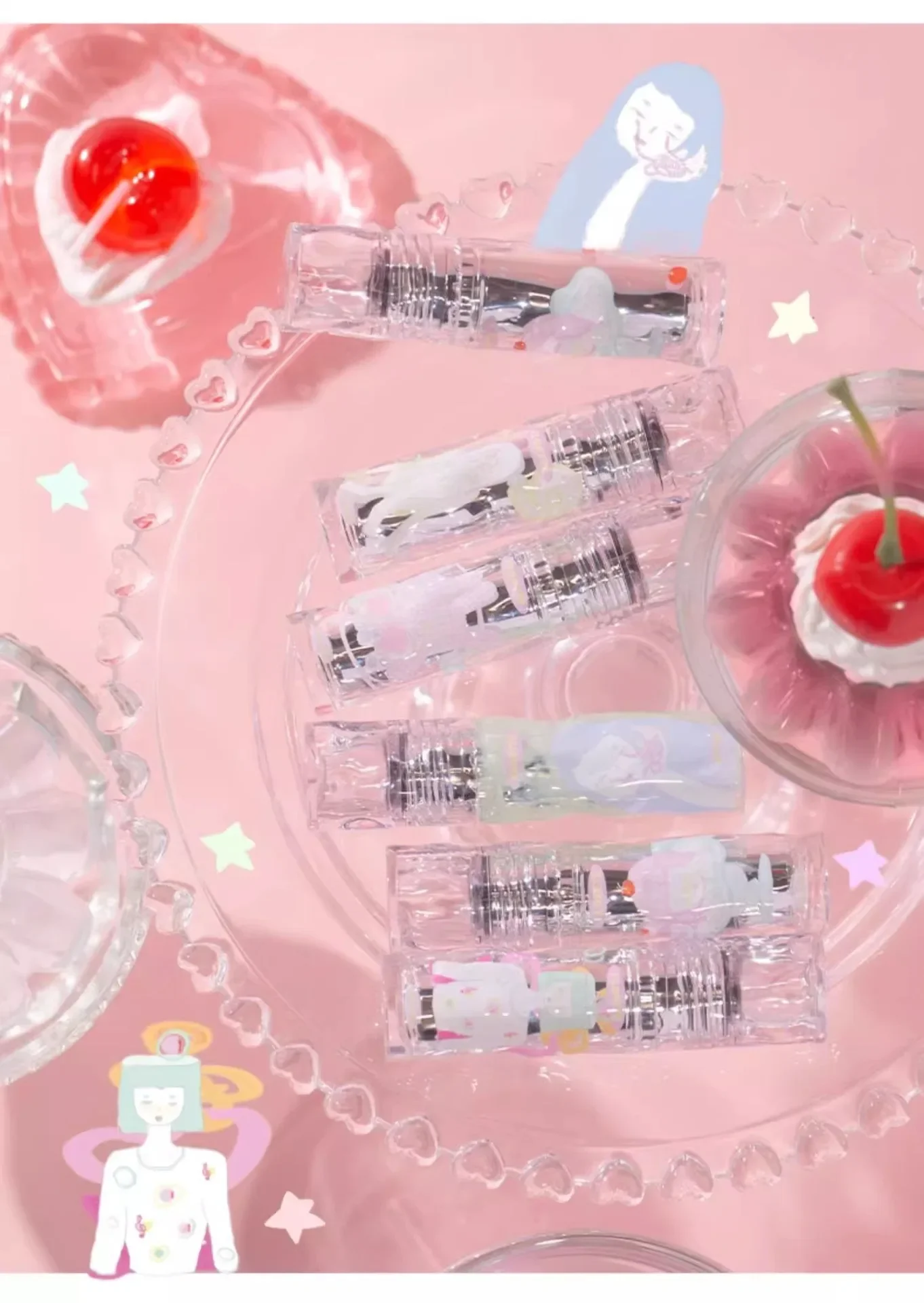 

FLORTTE Wackky Series Lip Paint Mirror Water Gloss Lipstick Lip Gloss Cosmetics