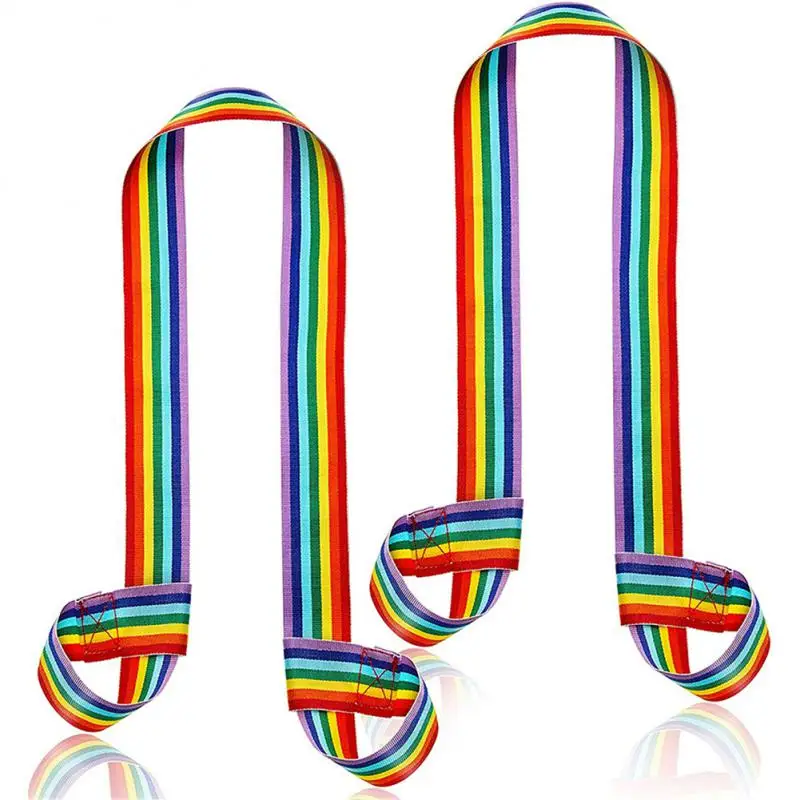 New 2 Piece Rainbow Skate Strap Adjustable Skate Boot Strap Skate Strap Yoga Mat Strap Multipurpose Skate Roller Hand Strap