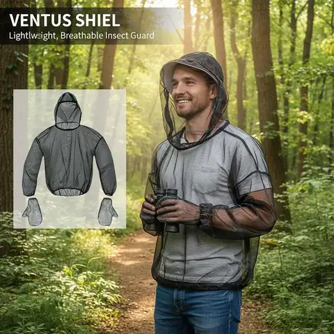 Outdoor Mosquito Repellent Suit Bug Jacket Mesh Hooded Suits Fishing Camping Jacket For Fishing Camping Hiking Anti-mosquito