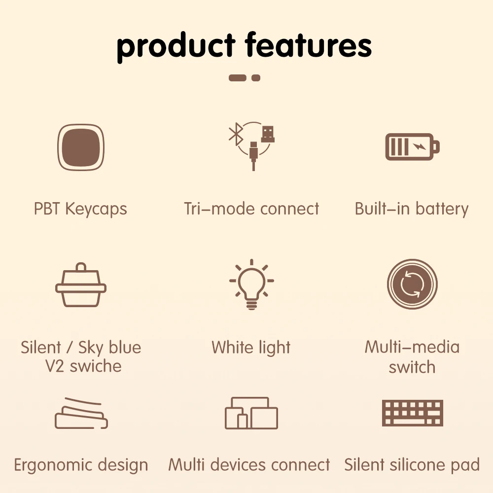 DAREU Mechanical Keybaord Tri-mode Wireless Bluetooth5.0 and Wired Linear Switch Gasket Structure for PC Tablet Phone Laptop KB