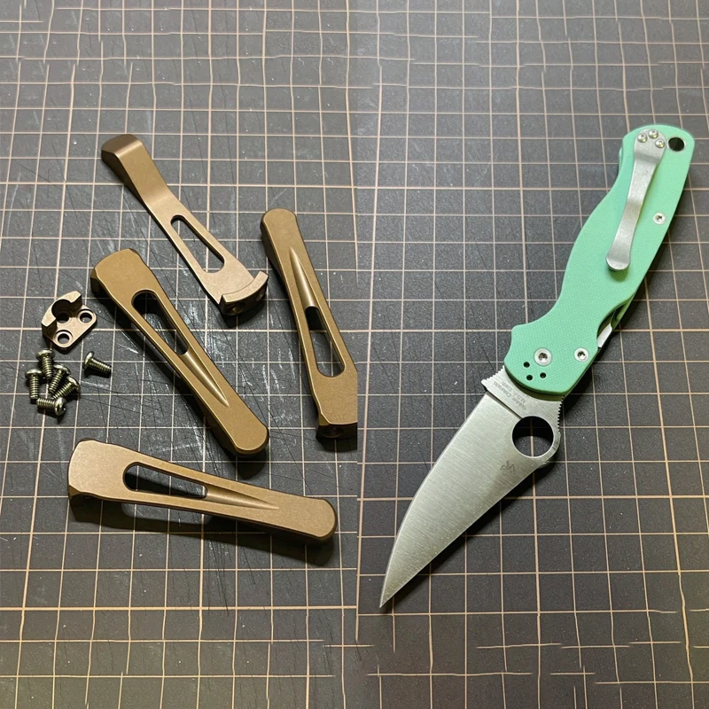 4 Types Knife Integrated Pocket Clip Clamp With Screws For Spyderco Paramilitary2 C81 C223 PARA3 Knives Modular With Screws