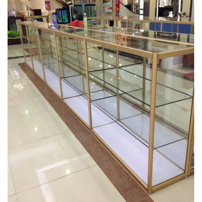 (customized)Factory Custom Aluminum Frame Display Lockable Glass Cabinet Cheap Display Showcase