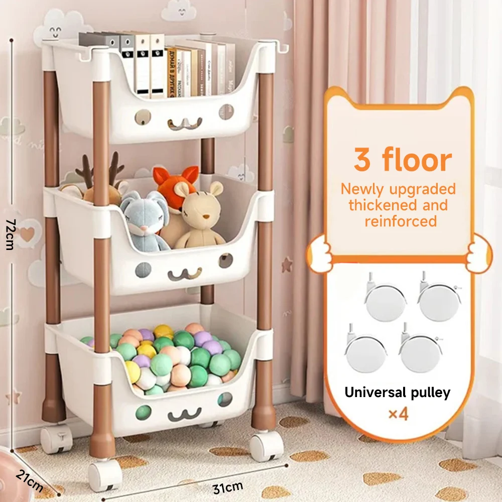 Carrello portaoggetti per giocattoli scaffale per Snack organizzatore per bambini per uso domestico organizzatore per armadio multistrato accessori