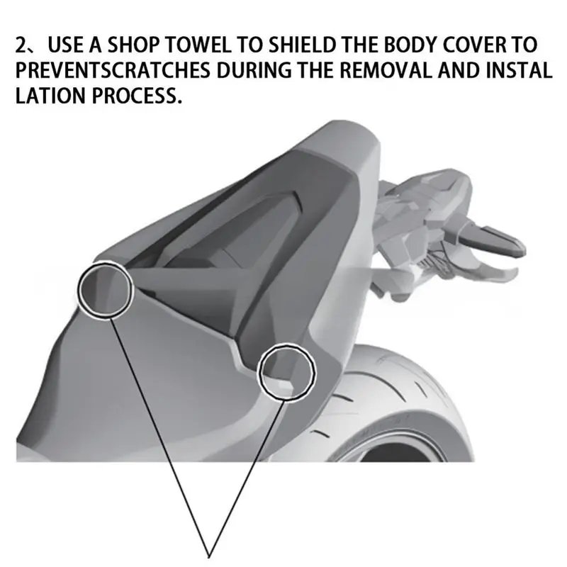 A96E-Motorcycle Rear Passenger Cowl Seat Back Cover Fairing For Honda CBR650R 2024