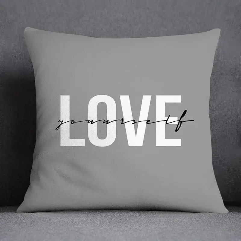 Gray Low White Flower Pattern Home Decoration Pillowcase Square Office  Cushion Cover