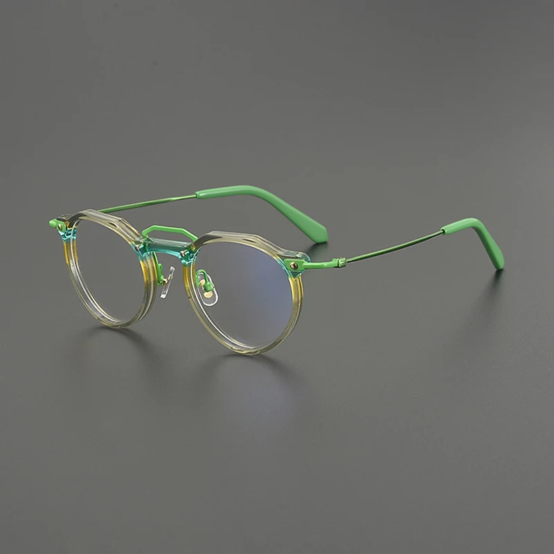 

Ultra-light titanium artistic round handcrafted glasses frame, personalized, simple and retro optical glasses for young students