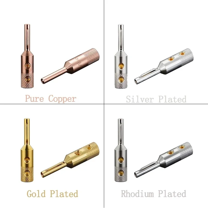 Viborg Vb401 Hifi Audio Bananenplug Puur Koper Zilver Goud Rhodium Vergulde Jack Terminal Voor 5Mm Luidsprekerkabel Draadset Schroef