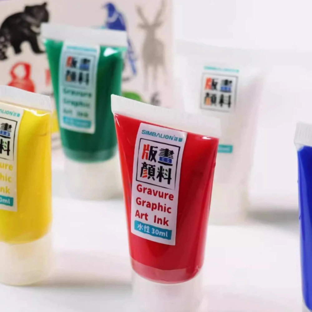 artists-grade-printmaking-ink-230ml-water-based-colored-pigments-set-for-beginners-woodcut-printmaking-tools-ink-fine-particles