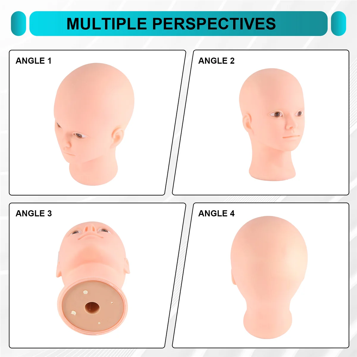 

HOT!Beauty Eyelash Extension Practice Training Head for Makeup Cosmetology Soft Silicone Mannequin Manikin Head with Mount Hole