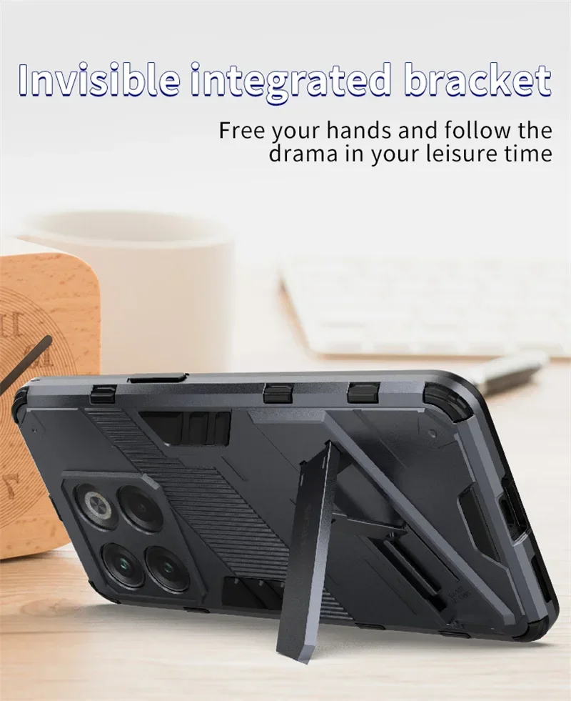 For OnePlus 10T 5G Case Car Magnetic Holder Armor Shockproof Back Cover for One Plus 10 T Oneplus10T Kickstand Phone Cases