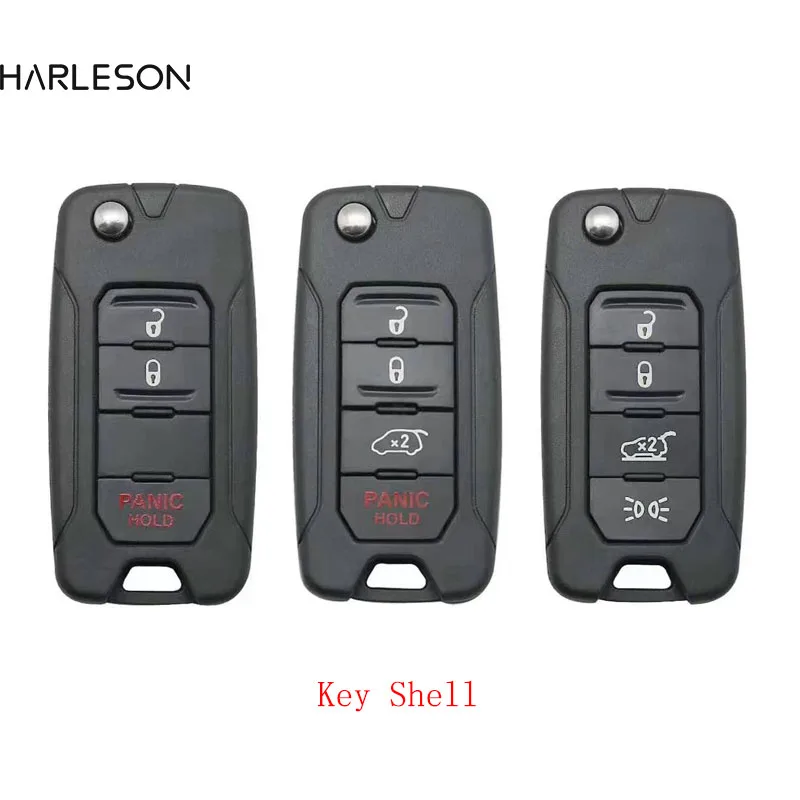 

3/4Button for Jeep Renegade 2015 2016 2017 2018 Flip Remote Key Shell Case Fob with Uncut SIP22 Blade Replacement