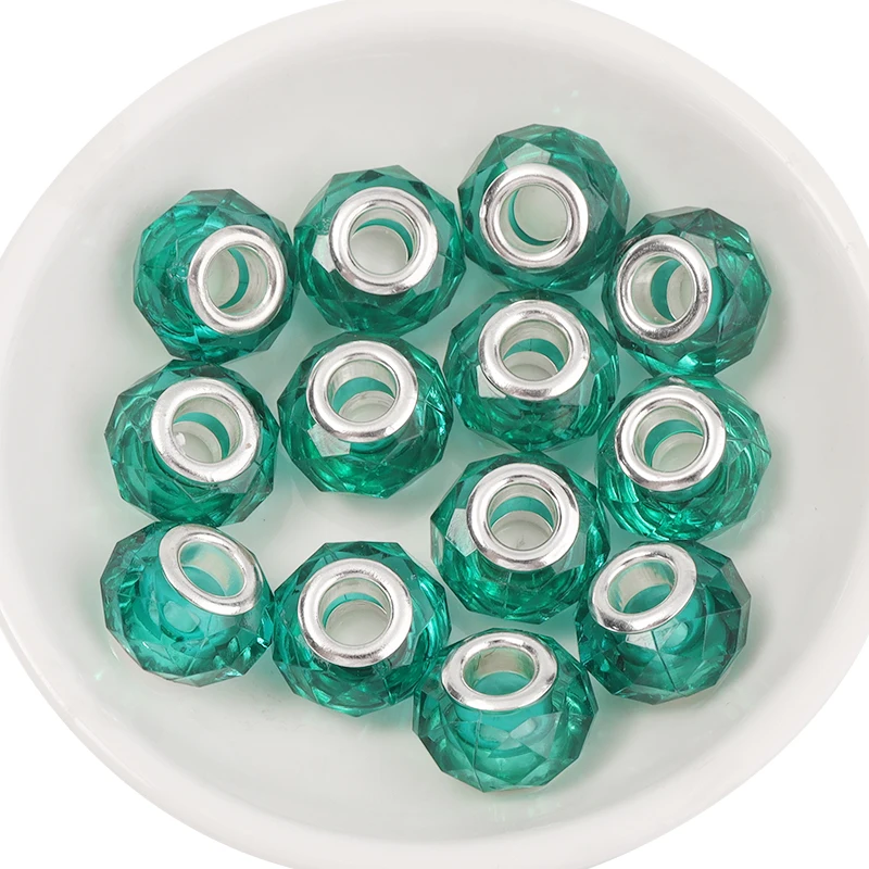 20 Stück/Lot 14mm Transparente Farbige Facettierte Harzperlen für Schmuckherstellung Großloch-Abstandsperlen DIY Armband Halskette Großhandel – Detail 10