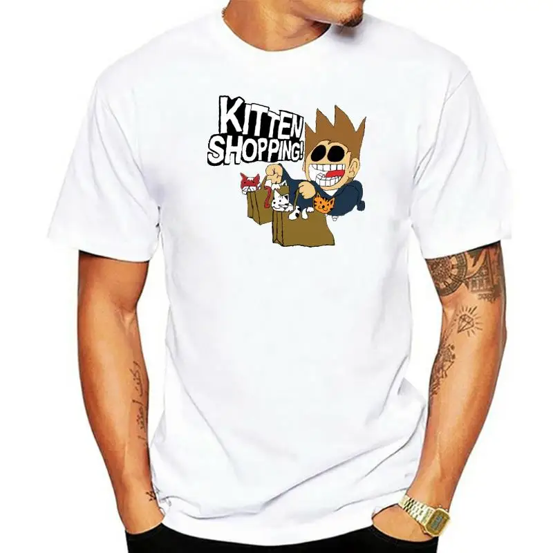 Eddsworld Kitten Shopping Tshirt Two Sides Tee New Men T-Shirt