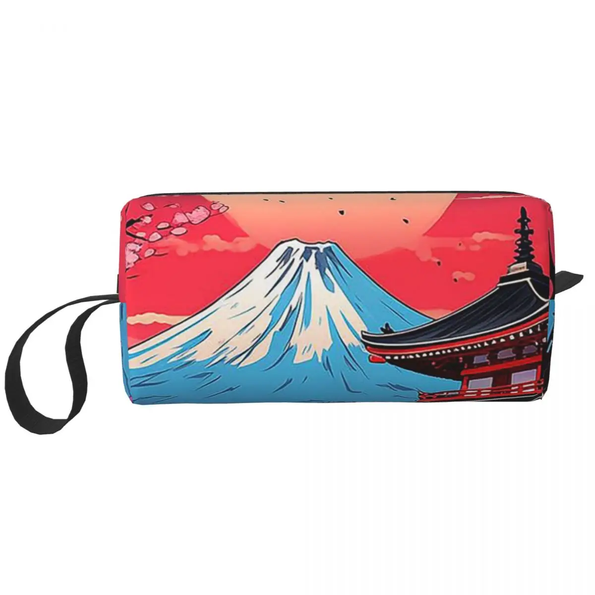 Japan Sakura Cherry Blossoms With A Red Rising Sun Pencil Case for Studen School Pen Box Pencil Bag Travel Women Organizer Pouch